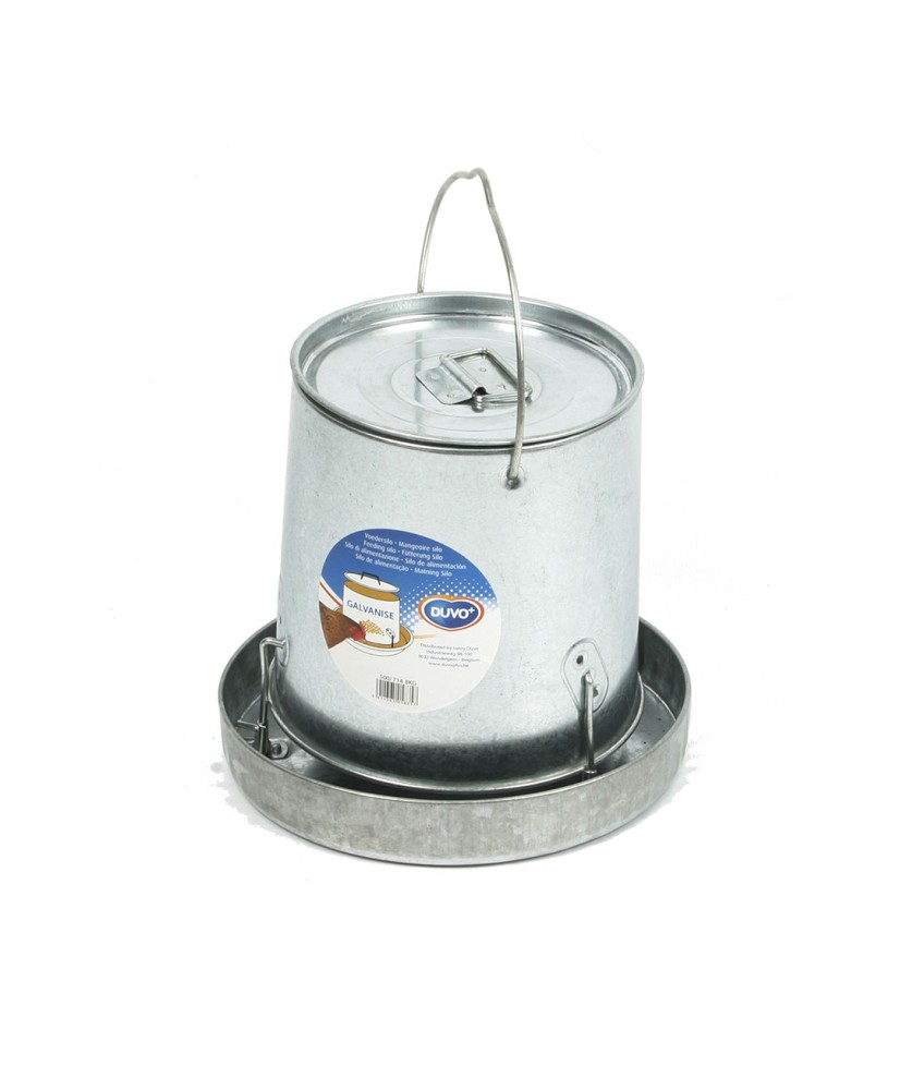 Galvanische voedersilo galvanisch met deksel 8kg