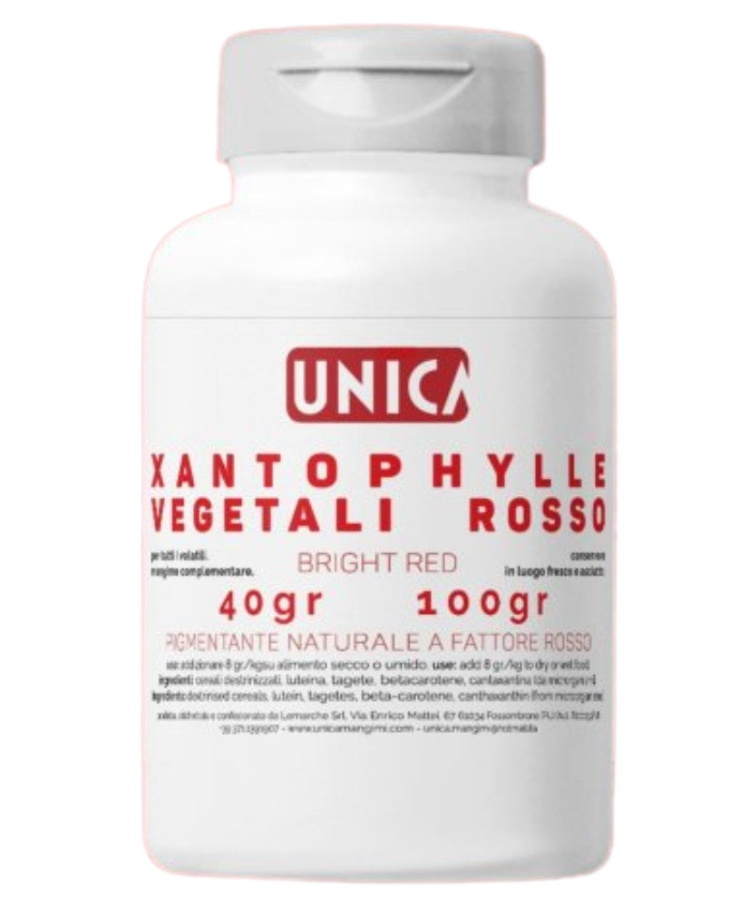 Unica Xantophylle Vegetali Rosso 100g (rode kleurstof voor goudvinken, kanaries, haakbekken))