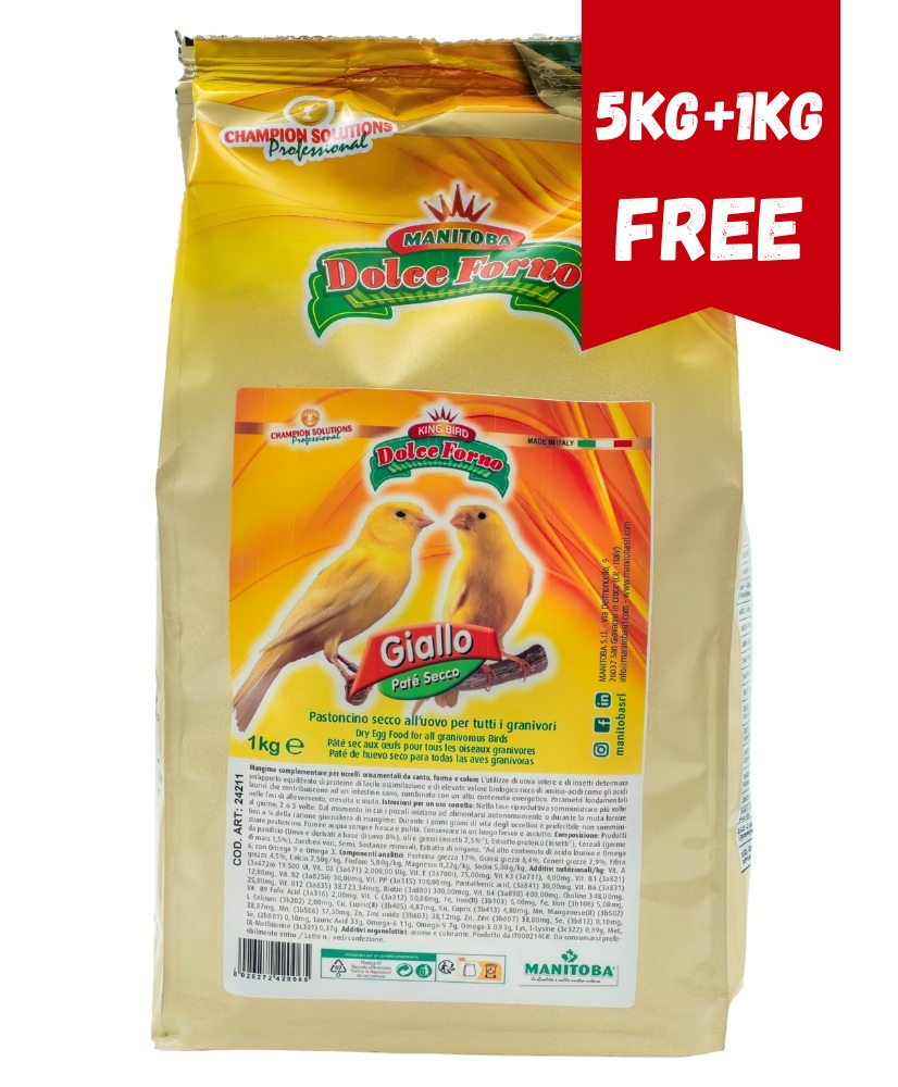 Manitoba Dolce Forno Dry Pro Insect 5kg+1kg GRATIS (Droog eivoer voor kanaries)