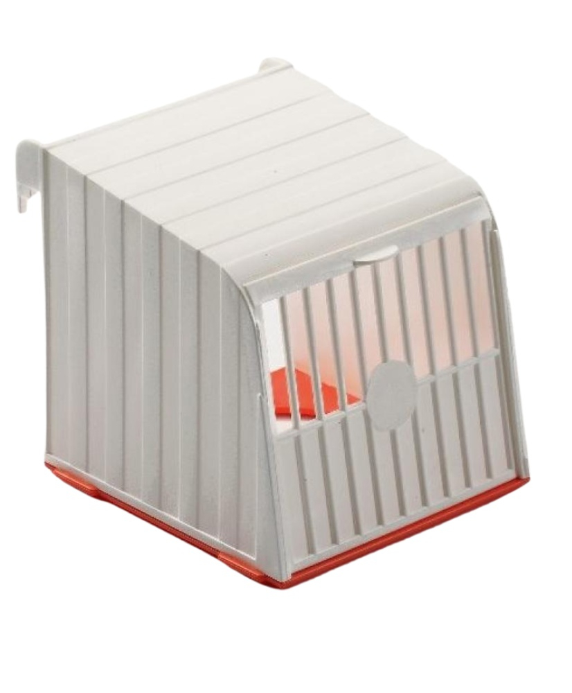 Nichoir en plastique orange/blanc (sans nid)