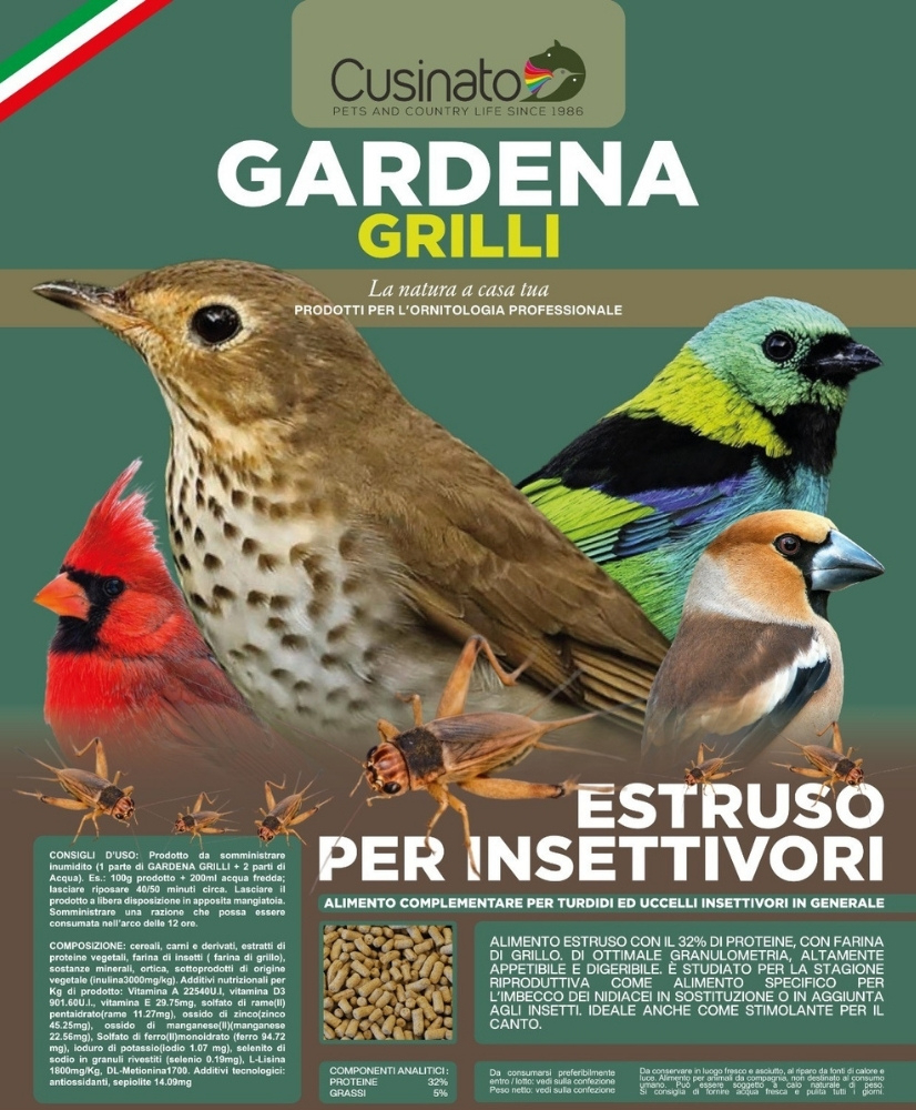 Cusinato Gardena Grilli – 32% proteïne (geëxtrudeerd voer)